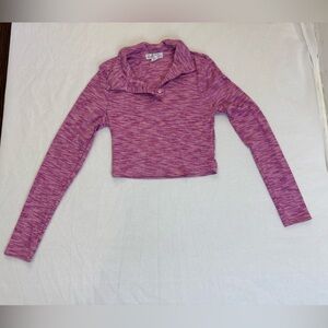 Women's Purple Long Sleeve Crop Top